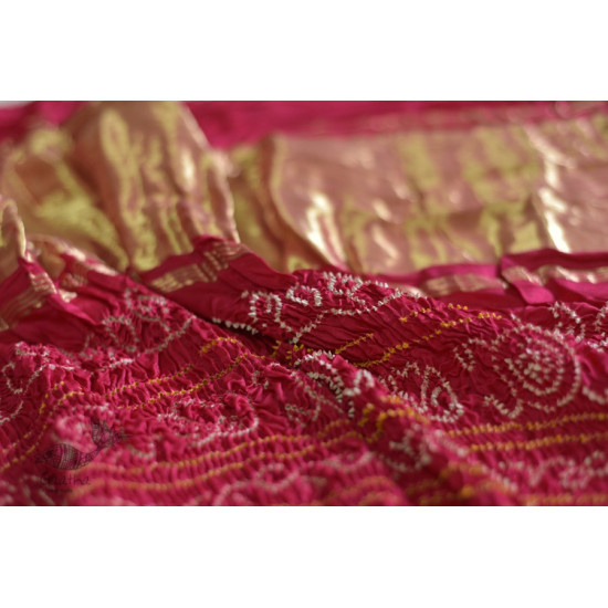 shop online gajji silk bandhni pink saree