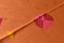 Nabha . नाभा ~ Hand Embroidered Phulkari Table Runner- Rust Color