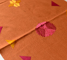 Nabha . नाभा ~ Hand Embroidered Phulkari Table Runner- Rust Color