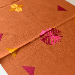 Nabha . नाभा ~ Hand Embroidered Phulkari Table Runner- Rust Color