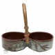 shop Ceramic Serving Bowls With Handle - Olive Green