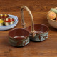 shop Ceramic Serving Bowls With Handle - Olive Green