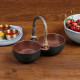 shop Ceramic Serving Designer Bowls With Handle - Dark Green