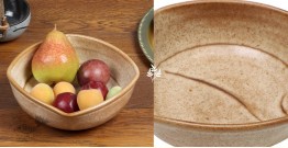 Nakshikathaa | Ceramic Serving Bowl - Beige 