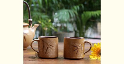 Nakshikathaa | Ceramic Coffee Mugs (Set of 2) - Yellow