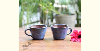 Nakshikathaa | Ceramic Tea Cups (Set of Two ) - Blue