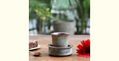 Nakshikathaa | Ceramic Coffee Dabara - Olive Green
