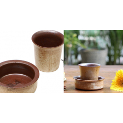 Nakshikathaa | Ceramic Coffee Dabara - Beige