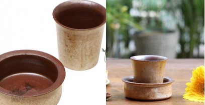 Nakshikathaa | Ceramic Coffee Dabara - Beige