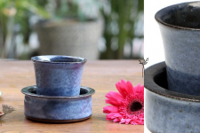 Nakshikathaa | Ceramic Coffee Dabara - Blue