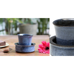 Nakshikathaa | Ceramic Coffee Dabara - Blue