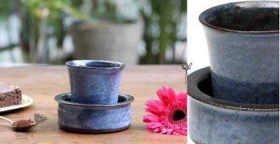 Nakshikathaa | Ceramic Coffee Dabara - Blue