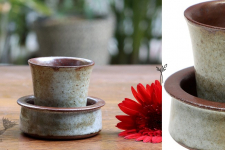 Nakshikathaa | Ceramic Coffee Dabara - Olive Green