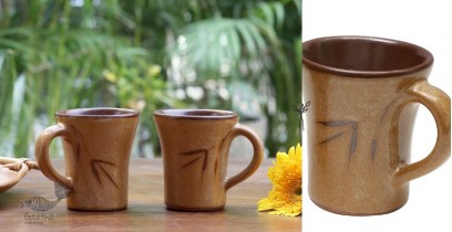 Nakshikathaa | Ceramic Mugs (Set of 2) - Yellow