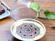 Nakshikathaa ✠ Brass Cake Stand with Glass Cloche ( Three Color Options )