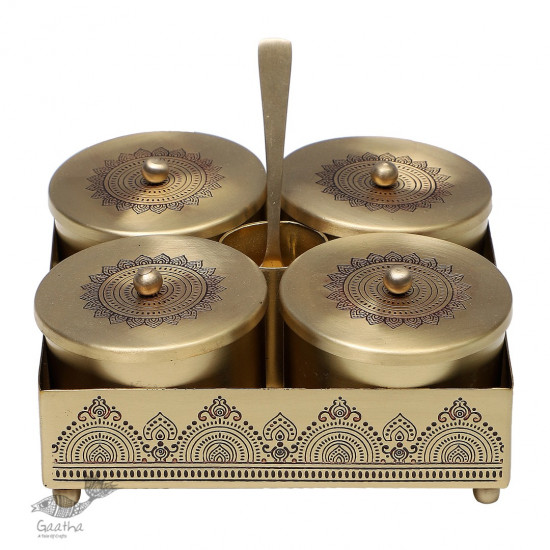 shop online Brass Mukhvas Jars With Holder