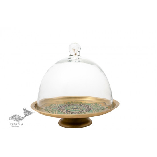 shop online Brass Cake Stand with Glass Cloche 