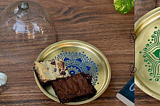 Nakshikathaa ✠ Brass Cake Stand with Glass Cloche ( Three Color Options )