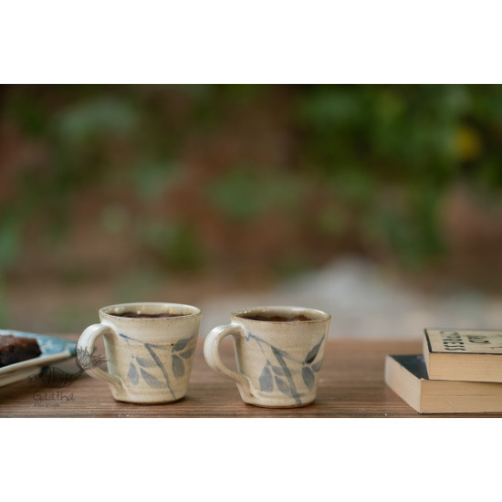 White and Blue Cups - Set of 2