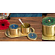 Nakshikathaa ✠ Brass Condiment Jars with Tray & Spoon ( Three Color Options )