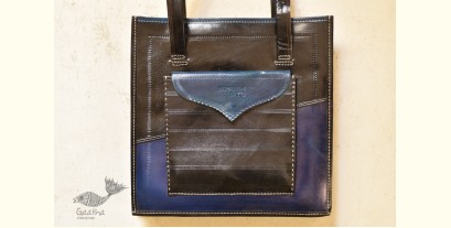 The nomad within me ♠ Kutchi Leather Bags - Blue Black tote ♠ 8