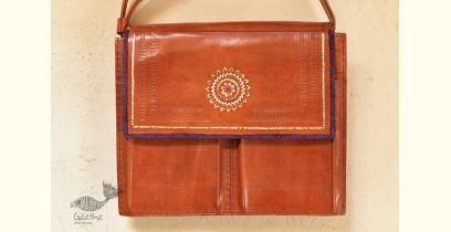 The nomad within me ♠ Kutchi Leather Bags - Brown metal work sling bag ♠ 10