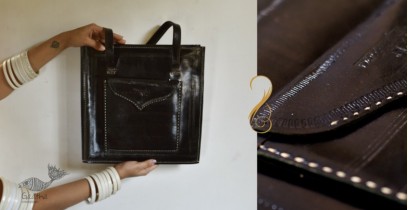 The nomad within me ♠ Kutchi Leather Bags - Black tote ♠ 7