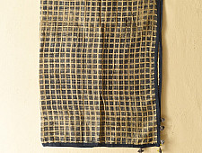 Sair . सैर ~ Block Printed Cotton - Big Checks Scarf