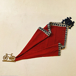 Sair . सैर ~ Block Printed Cotton - Red Scarf 