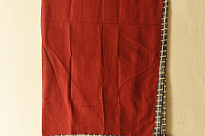 Sair . सैर ~ Block Printed Cotton - Red Scarf 