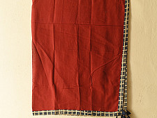 Sair . सैर ~ Block Printed Cotton - Red Scarf 