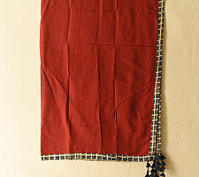 Sair . सैर ~ Block Printed Cotton - Red Scarf 