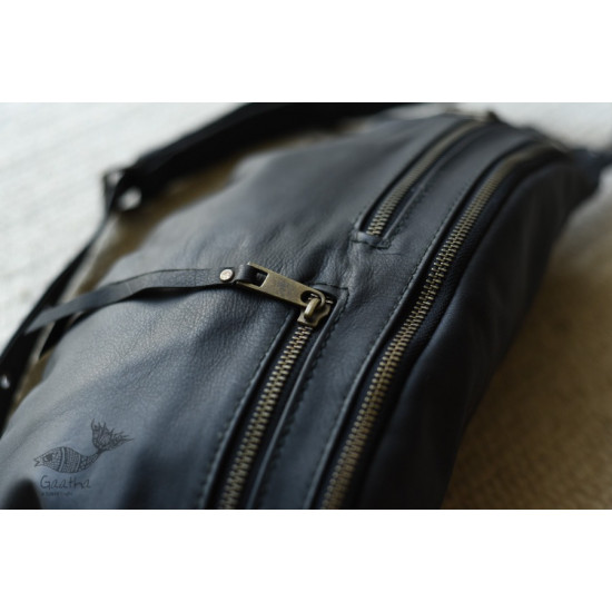 shop Leather Waist Purse - Black