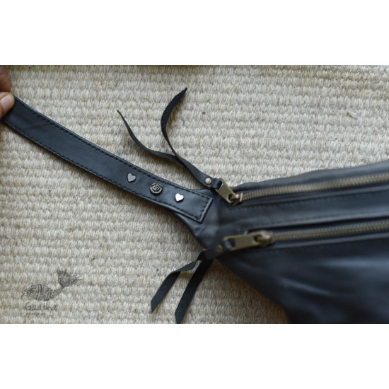 shop Leather Waist Purse - Black