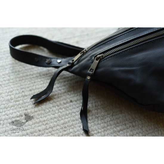 shop Leather Waist Purse - Black