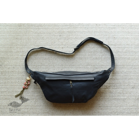 shop Leather Waist Purse - Black