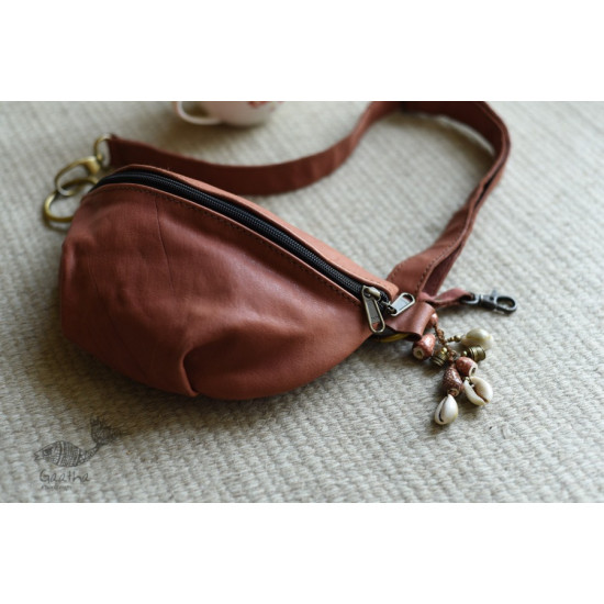 shop Leather Waist Bag - Brown