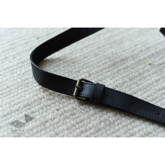 shop Leather Waist Bag in Black Color