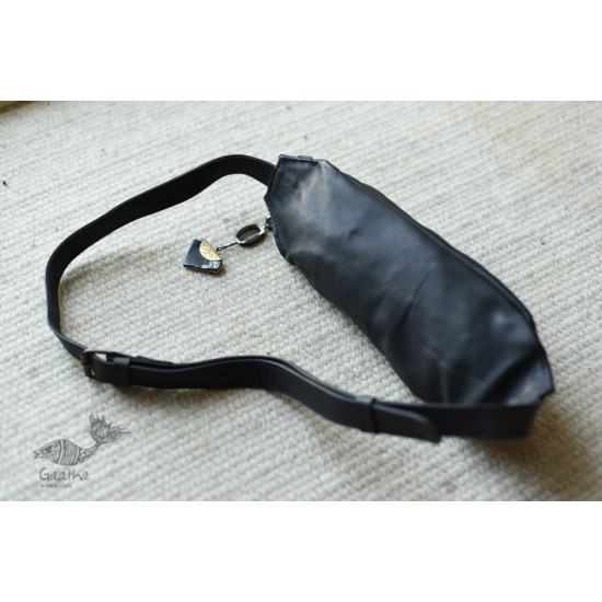 shop Leather Waist Bag in Black Color