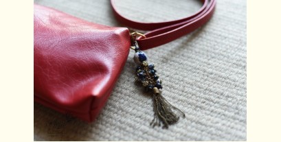The Blue Lotus | Leather Red Sling Bag / Purse