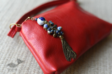 The Blue Lotus | Leather Red Sling Bag / Purse