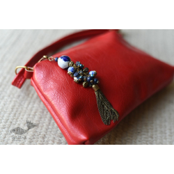 The Blue Lotus | Leather Red Sling Bag / Purse