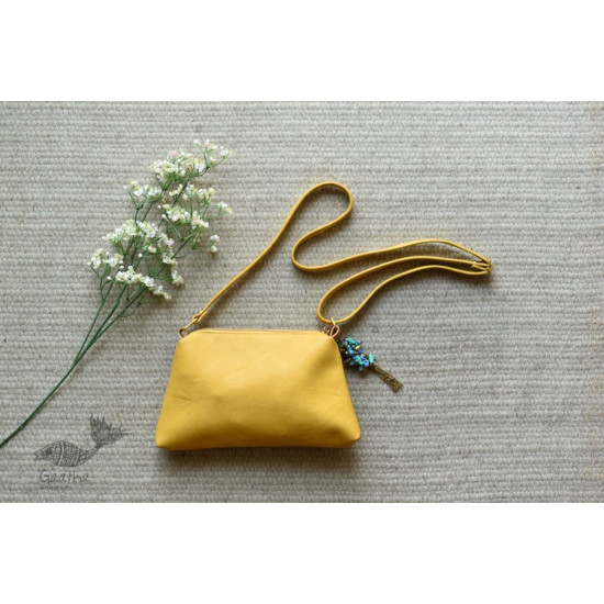 shop Leather yellow Sling Bag