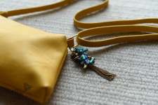 The Blue Lotus | Leather Yellow Sling Bag