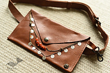 The Blue Lotus | Leather Waist Purse / Mobile Cover