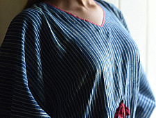 JUNO ~ Block Printed Pure Cotton Kaftan | Indigo