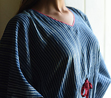 JUNO ~ Block Printed Pure Cotton Kaftan | Indigo