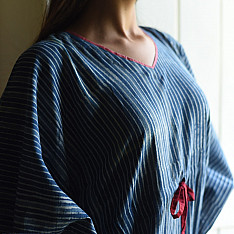 JUNO ~ Block Printed Pure Cotton Kaftan | Indigo