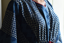 JUNO ~ Indigo Block Print Cotton Kaftan for Women