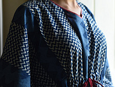 JUNO ~ Indigo Block Print Cotton Kaftan for Women